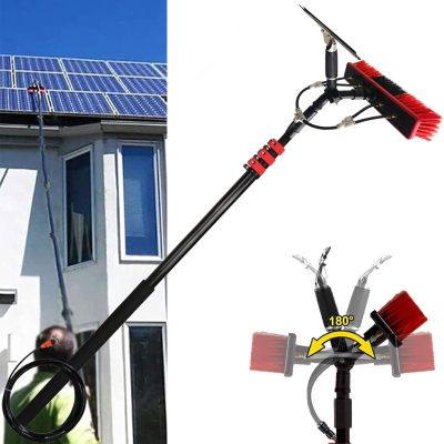 10.8M Extendable Water-Fed Telescopic Brush for Window and Solar Panel Cleaning 35CM Cleaning Rod for Conservatory Roof Durable Window Cleaning Tool