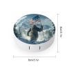 Bigfoot USA Flag Print Contact Lens Case Portable Travel Box Holder with Mirror view 2