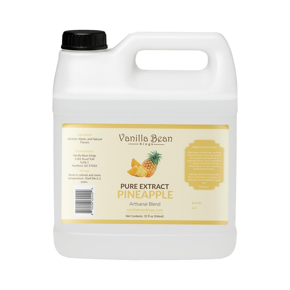 Pure Pineapple Extract for Baking and Flavoring - Premium Quality Natural Flavors for Baked Goods, Desserts, & Cooking - 32 FL OZ