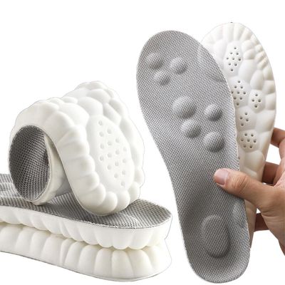 4D Cloud Memory Foam Insoles - Unisex, Arch Support & Soft Cushion | Trim-to-Fit for Foot Pain Relief, Anti-Fatigue(Gray,3 Count,Men 8|Women 10-(275mm))