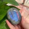 116g Blue Flash Labradorite Palm Stone Natural Worry Stone for Anxiety Relief, Spiritual Energy & Mystical Pocket Crystal view 2
