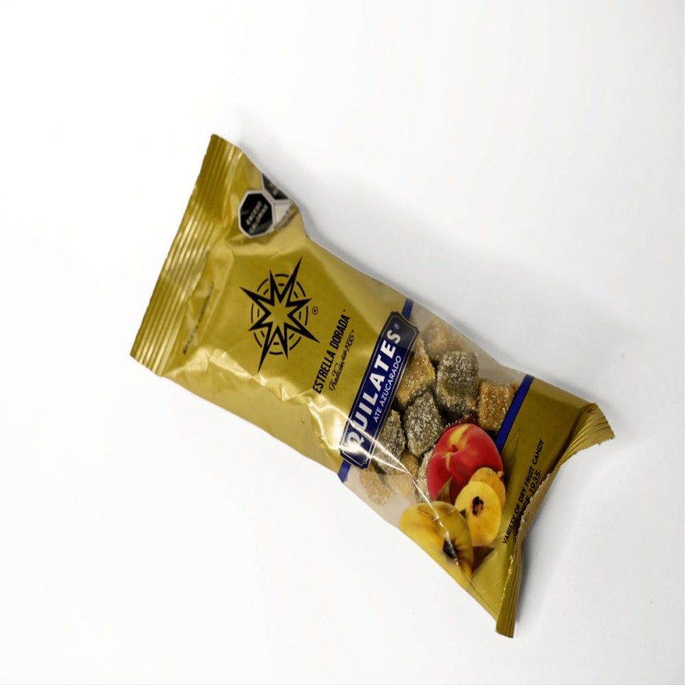Estrella Dorada Quilates Mexican Spicy Fruit Paste cubes, Traditional Ate de Frutas with Chili or sugar coated Authentic Mexican Candy (5 oz, 6 pack Assorted Fruits sugar coated)