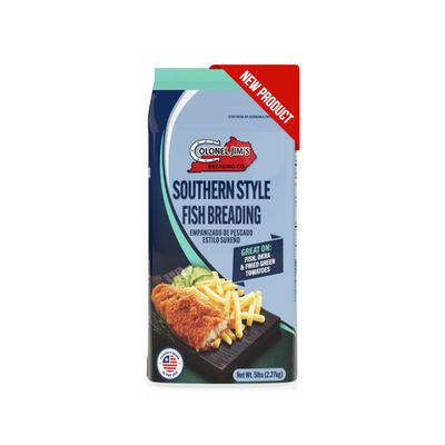 Colonel Jim's Southern Style Fish Breading, 5 lb (80 oz) Bag - Cornmeal Fish Fry Coating for Crispy Fried Fish - Professional Restaurant-Quality - Made in USA