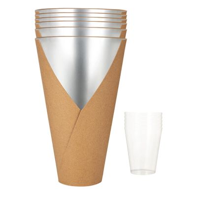 5 Pieces Flower with Waterproof Liner Floral Arrangement Holder Leakproof Wrapping Bucket for DIY Craft Gift Packaging Suitable for Weddin, Brown