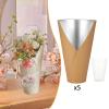5 Pieces Flower with Waterproof Liner Floral Arrangement Holder Leakproof Wrapping Bucket for DIY Craft Gift Packaging Suitable for Weddin, Brown view 2