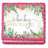 Baby In Bloom Succulent Theme Edible Image Cake Topper Baby Shower Frosting Sheet, Cake Decoration Sticker Decal 10" by 8" view 1