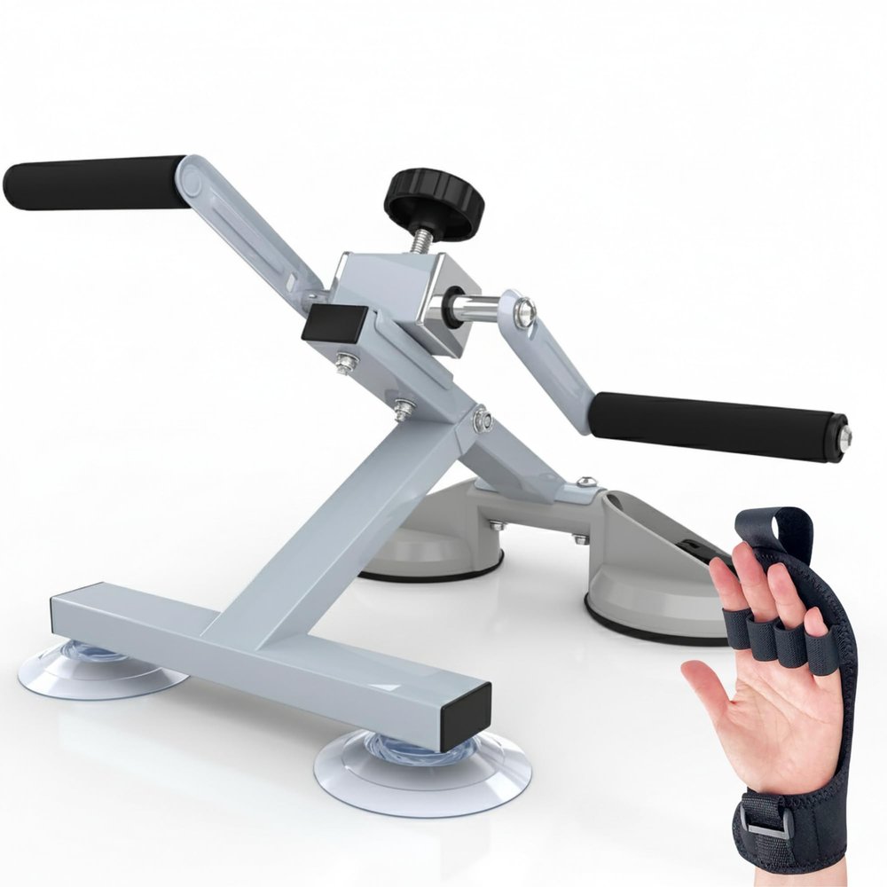 Arm Bike for Physical Therapy Table Top Hand Cycle Pedal Exerciser for Seniors Upper Body with 4 Suction Cups Includes Pack of 2 Comfortable Gloves for Safe Rehabilitation