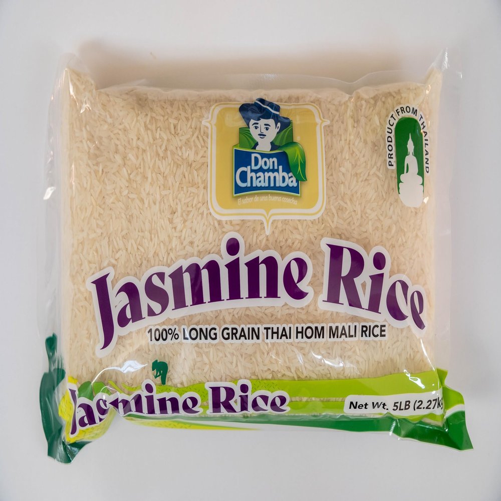 Don Chamba Premium Thai Hom Mali Jasmine Rice, 100% Long Grain White Rice, 5 Pound (2.27kg)