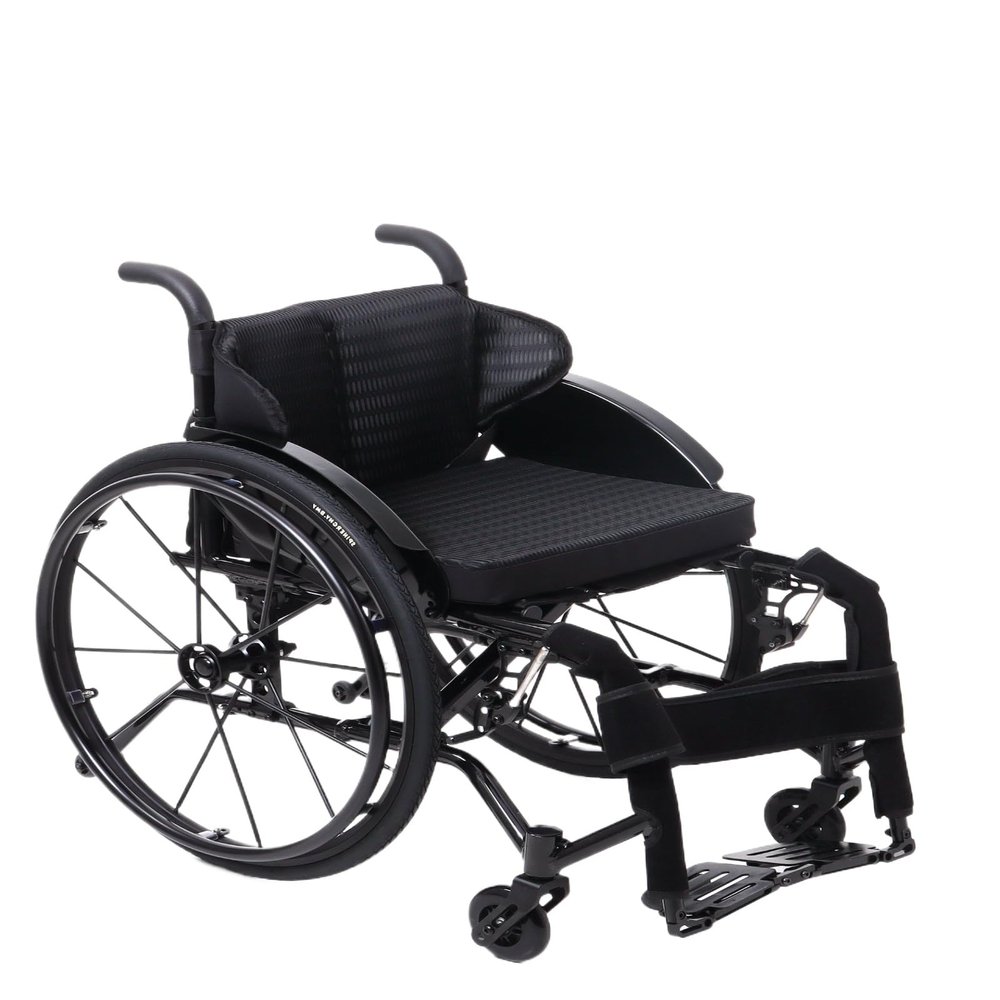 APSEQR Folding Ultra Lightweight Sports Wheelchair, Self Propelled Manual Wheelchairs, Aluminum Alloy, Quick Release Wheels, Portable, Durable for Active Adults, All Terrain Mobility Aid