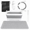 CPAP Cleaning Kit with Collapsible Wash Basin, CPAP Hose Cleaning Brush for 22 mm & 15 mm Hoses, Drying Mat, Hook and Mesh Bag view 1