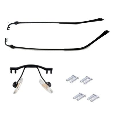 1 Pair Rimless Glasses Temple and Nose Bridge Eyeglass Replacement Legs Eyewear Arms Repair Kits