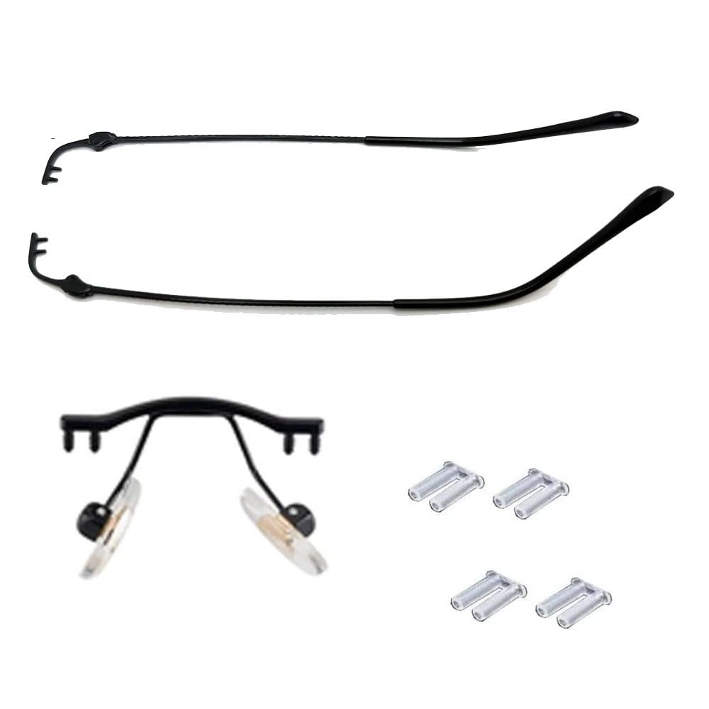 1 Pair Rimless Glasses Temple and Nose Bridge Eyeglass Replacement Legs Eyewear Arms Repair Kits