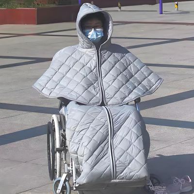 MYFTNP Winter Wheelchair Full Body Cover, Wheelchair Warm Blanket with Anti-Stain Shoe Covers, Wool Lining and Water-Resistant Finish, Effectively Shielding Against Cold Winds, for Elderly Patients