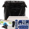 Melplas True Tie Flap (S-Cut) Trash Bags, 2835 Inches, 1 Mil Thick, 50 Count Heavy-Duty Black Garbage Bags with Easy-Tie Design, 25 Gallon Capacity, Leak-Proof & Tear-Resistant view 1