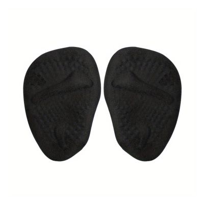 12 Pair Ladies Soft Silicone Forefoot Pads - Anti-Slip Half-Size Inserts for High Heels, Sandals & Pain Ease(Black)