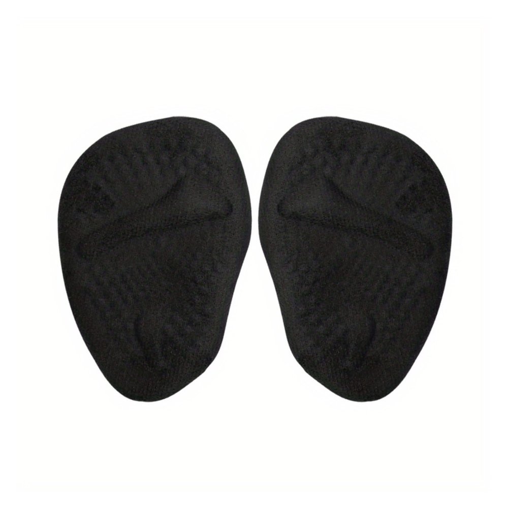 12 Pair Ladies Soft Silicone Forefoot Pads - Anti-Slip Half-Size Inserts for High Heels, Sandals & Pain Ease(Black)