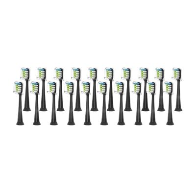20Pcs Replaceable Toothbrush Heads Compatible with Xiaomi SOOCARE X1 X3 X5 Sonic Electric Tooth Brush Nozzles Vacuum Package(Black)