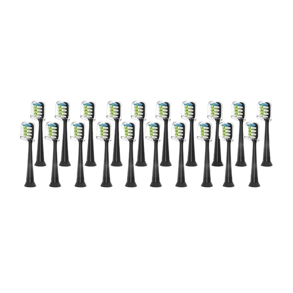 20Pcs Replaceable Toothbrush Heads Compatible with Xiaomi SOOCARE X1 X3 X5 Sonic Electric Tooth Brush Nozzles Vacuum Package(Black)