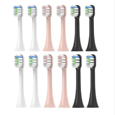 12PCS Replacement Brush Heads,Compatible for SOOCAS V1/X1/X3/X5/X3U/X3PRO/v1/v2 Sonic Electric Toothbrush Soft Bristle Nozzles(3 Color)