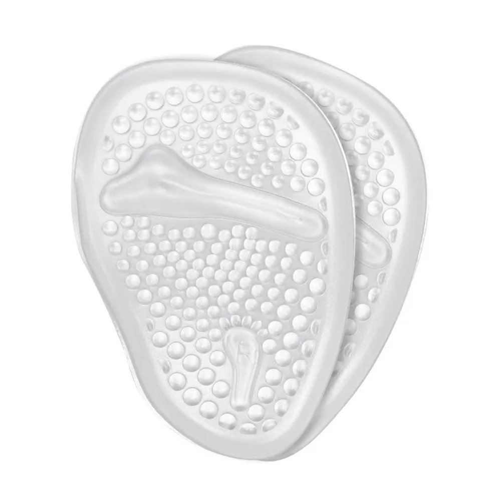 15 Pair Ladies Forefoot Gel Cushions - Anti-Slip Half-Size Shoe Inserts for High Heels, Sandals & Foot Comfort(Clear)