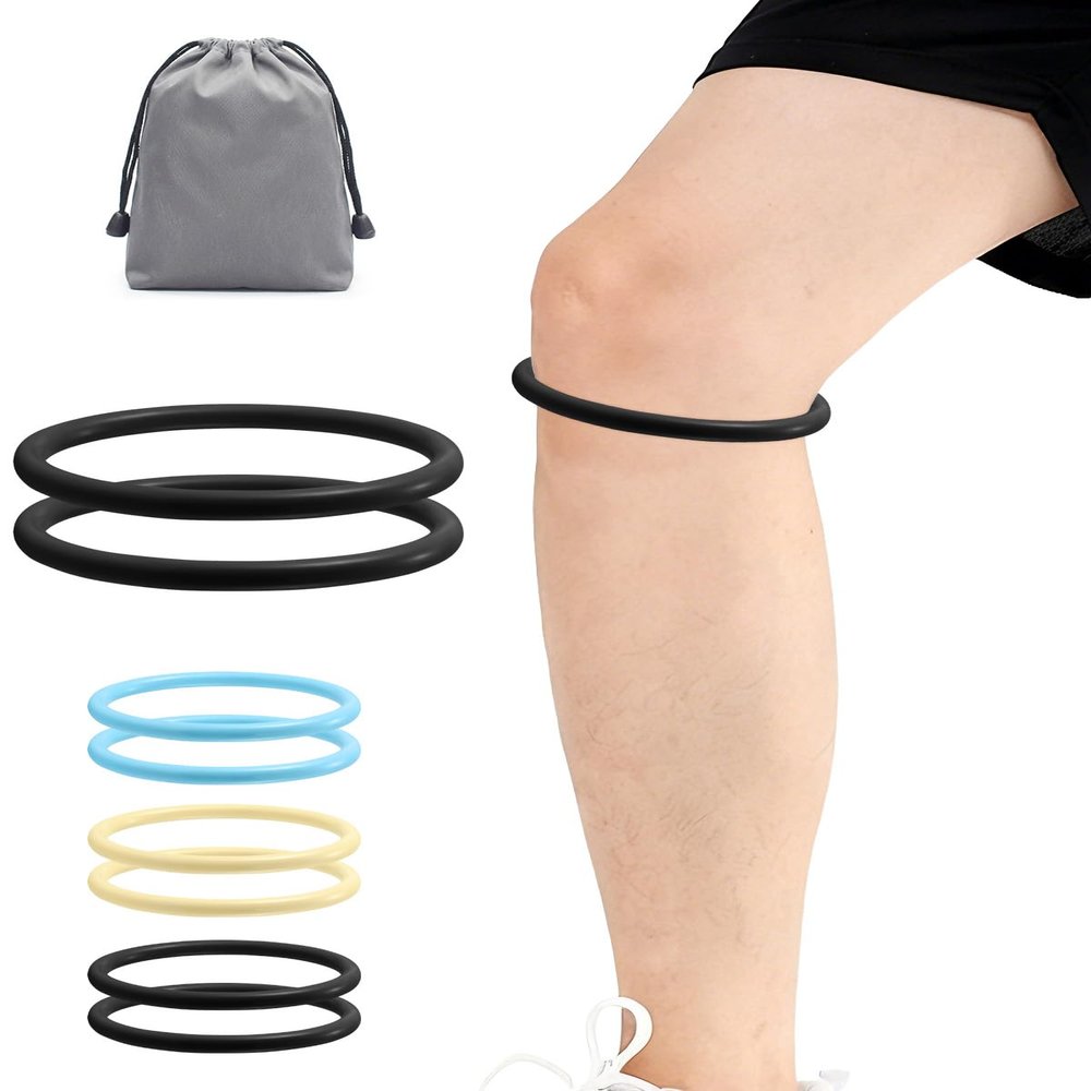 2PCS Patellar Tendon Support Strap for Knee Pain Relief, Patella Bands for Basketball, JumpersRunning, Soccer, Hiking,Flexible Silicone Patella Knee Bands for Men and Women, With Storage Bag (Black)