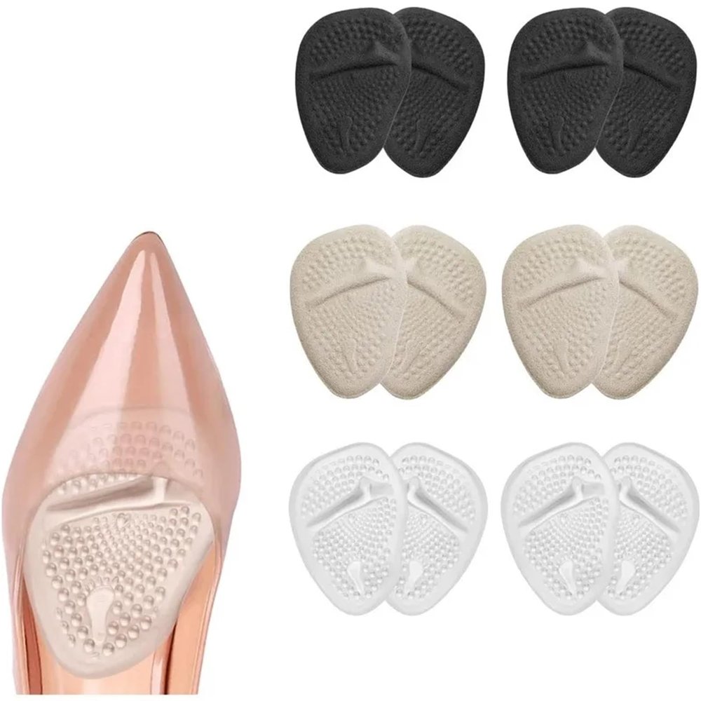 20 Pair Women's Soft Silicone Forefoot Inserts - Anti-Slip Half-Size Pads for High Heels & Sandals Pain Relief(Clear)