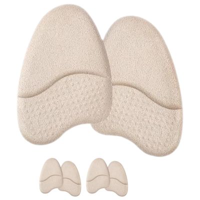 16 Pair Ladies Forefoot Relief Inserts - Non-Slip Sweat-Absorbing Half-Size Pads for Shoe Comfort