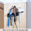Oukimly Hair Dryer Holder Wall Mount Curling Iron Holder Flat Iron Holder, Blow Dryer Holder Wall, 3 in 1 Bathroom Hair Tool Organizer Rack for Universal Hairdryer Straightener Curlings (Black) view 4