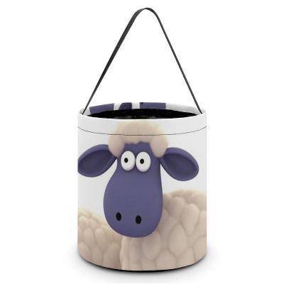 KMRHOUTIQ Halloween Tote Bag Sheep Trick Or Treat Bucket with Handle Large Goodie Candy Basket Reusable Grocery Shopping Gifts Tote Snack Bag for Party Favors Supplies