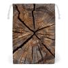 QMKVBSN Small Canvas Bags Tree Stump Wood Grain Drawstring Bag Fabric Gift Pouches Bulk Sachet Reusable Grocery Bag for Jewelry Party Wedding Home Storage Bags 8.9x7.9 Inch view 1
