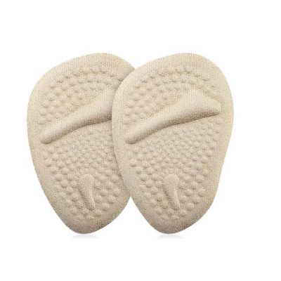 12 Pair Women Soft Forefoot Gel Pads - Anti-Slip Half-Size Inserts to Ease High Heel & Sandal Pain(Skin)