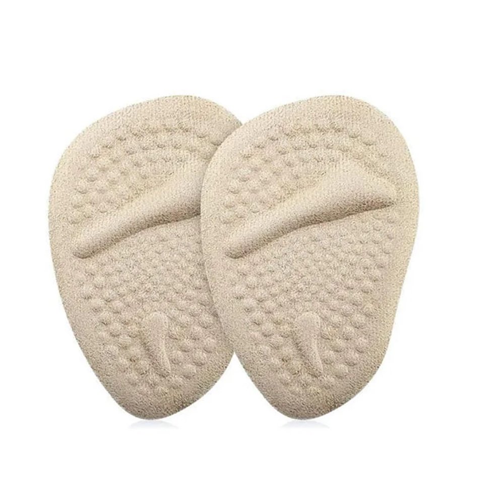 12 Pair Women Soft Forefoot Gel Pads - Anti-Slip Half-Size Inserts to Ease High Heel & Sandal Pain(Skin)