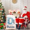 Artiglow Personalized Christmas Santa Sack, Custom Drawstring Canvas Gift Bag, for Xmas, Large Gift Wrapping Bags with Initial & Name For Kids Boys Girls, Large 27 Inches, Initial - Snow view 4
