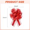 MECCANIXITY 6pcs 8 Inch Large Big Pull Bow Metallic Organza Gift Wrapping Bows Ribbon for Wedding Car Baskets Presents Christmas Bow, Red view 2