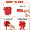 MECCANIXITY 6pcs 8 Inch Large Big Pull Bow Metallic Organza Gift Wrapping Bows Ribbon for Wedding Car Baskets Presents Christmas Bow, Red view 3