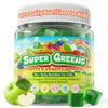 Kids Super Greens Gummies, w/Multivitamins, 20+ Veggie Fruit, Prebiotics, Calcium, Omega-3 (DHA/EPA), Kids Vitamins Greens Superfood Gummies for Picky Eater Growth, Energy, Immune, Digestion, 1 Pack view 1