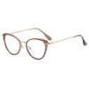 ALKAHE Cat Eye Blue Light Blocking Glasses for Women Metal Frame UV Protection Computer Reading Glasses Brown Frame Gold Arm Glasses 2.0 view 1