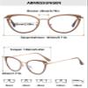 ALKAHE Cat Eye Blue Light Blocking Glasses for Women Metal Frame UV Protection Computer Reading Glasses Brown Frame Gold Arm Glasses 2.0 view 2