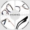 ALKAHE Cat Eye Blue Light Blocking Glasses for Women Metal Frame UV Protection Computer Reading Glasses Brown Frame Gold Arm Glasses 2.0 view 4