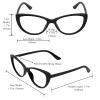 Rayzzol Classic Cateye Reading Glasses for Women Retro Style Butterfly Frame, Blue Light Blocking Readers, Clear Lens, Spring Hinge (Black, 1.5, x) view 3