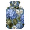 OTVEE Watercolor Blue White Hydrangea Flower Hot Water Bottle with Cover, BPA Free PVC 2L Large Hot Water Bag for Pain Relief Menstrual Cramp Sore Muscles Hot and Cold Compress Therapy view 1