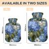 OTVEE Watercolor Blue White Hydrangea Flower Hot Water Bottle with Cover, BPA Free PVC 2L Large Hot Water Bag for Pain Relief Menstrual Cramp Sore Muscles Hot and Cold Compress Therapy view 2