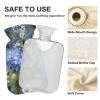 OTVEE Watercolor Blue White Hydrangea Flower Hot Water Bottle with Cover, BPA Free PVC 2L Large Hot Water Bag for Pain Relief Menstrual Cramp Sore Muscles Hot and Cold Compress Therapy view 3