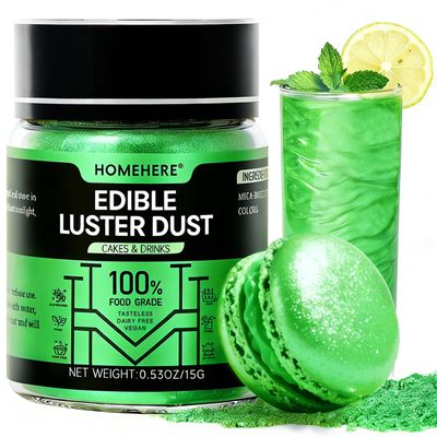 HomeHere Edible Luster Dust Food-Grade Glimmer Powder Glitter for Cake Decorating 7g, Edible Sprinkle Glitter for Cocktails Drinks Baking Candy Dessert Chocolate Vegan Tasteless