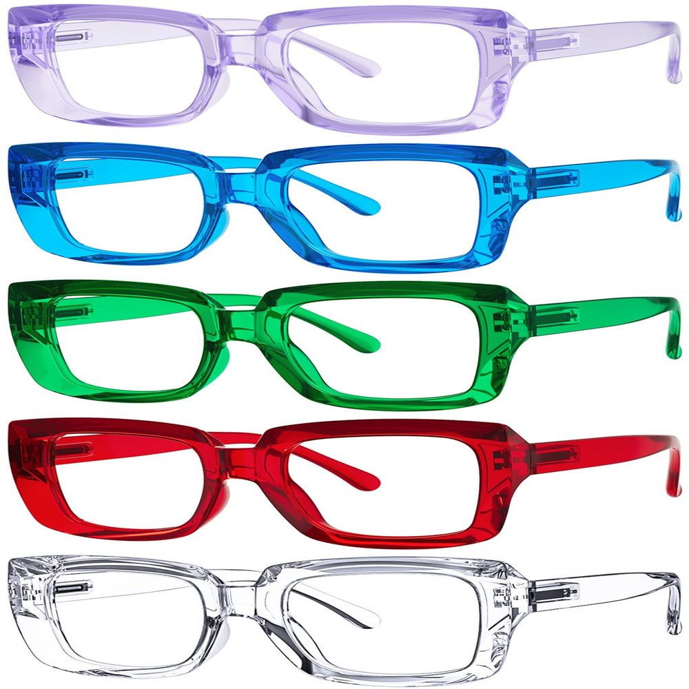 Eyekepper 5 Pack Ladies Reading Glasses - Stylish Oversized Square Readers for Women +1.00