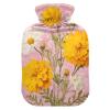 OTVEE Chrysanthemumon Elegant Floral Hot Water Bottle with Cover, BPA Free PVC 1L Small Hot Water Bag for Pain Relief Menstrual Cramp Sore Muscles Hot and Cold Compress Therapy view 1