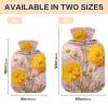 OTVEE Chrysanthemumon Elegant Floral Hot Water Bottle with Cover, BPA Free PVC 1L Small Hot Water Bag for Pain Relief Menstrual Cramp Sore Muscles Hot and Cold Compress Therapy view 2