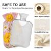 OTVEE Chrysanthemumon Elegant Floral Hot Water Bottle with Cover, BPA Free PVC 1L Small Hot Water Bag for Pain Relief Menstrual Cramp Sore Muscles Hot and Cold Compress Therapy view 3