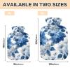 OTVEE White Blue Flowers Leaves Hot Water Bottle with Cover, BPA Free PVC 1L Small Hot Water Bag for Pain Relief Menstrual Cramp Sore Muscles Hot and Cold Compress Therapy view 2