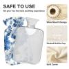 OTVEE White Blue Flowers Leaves Hot Water Bottle with Cover, BPA Free PVC 1L Small Hot Water Bag for Pain Relief Menstrual Cramp Sore Muscles Hot and Cold Compress Therapy view 3